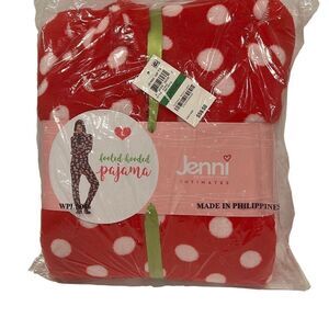 Jenni Footed Hooded Pajama Pink Dotted Sz.L NWT